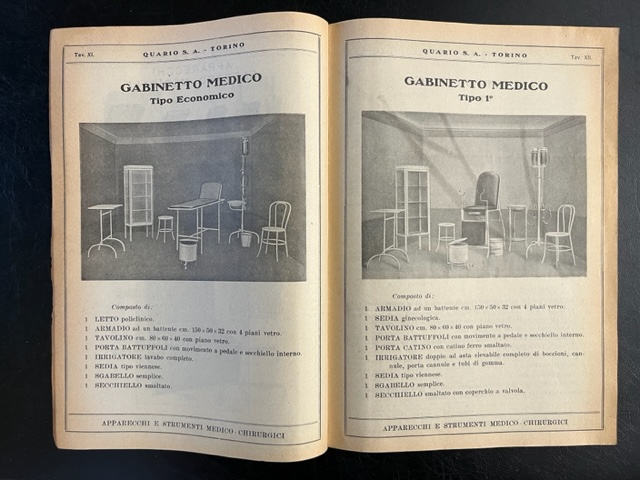 Quario S.A. Apparecchi e strumenti medico-chirurgici. Catalogo 1936